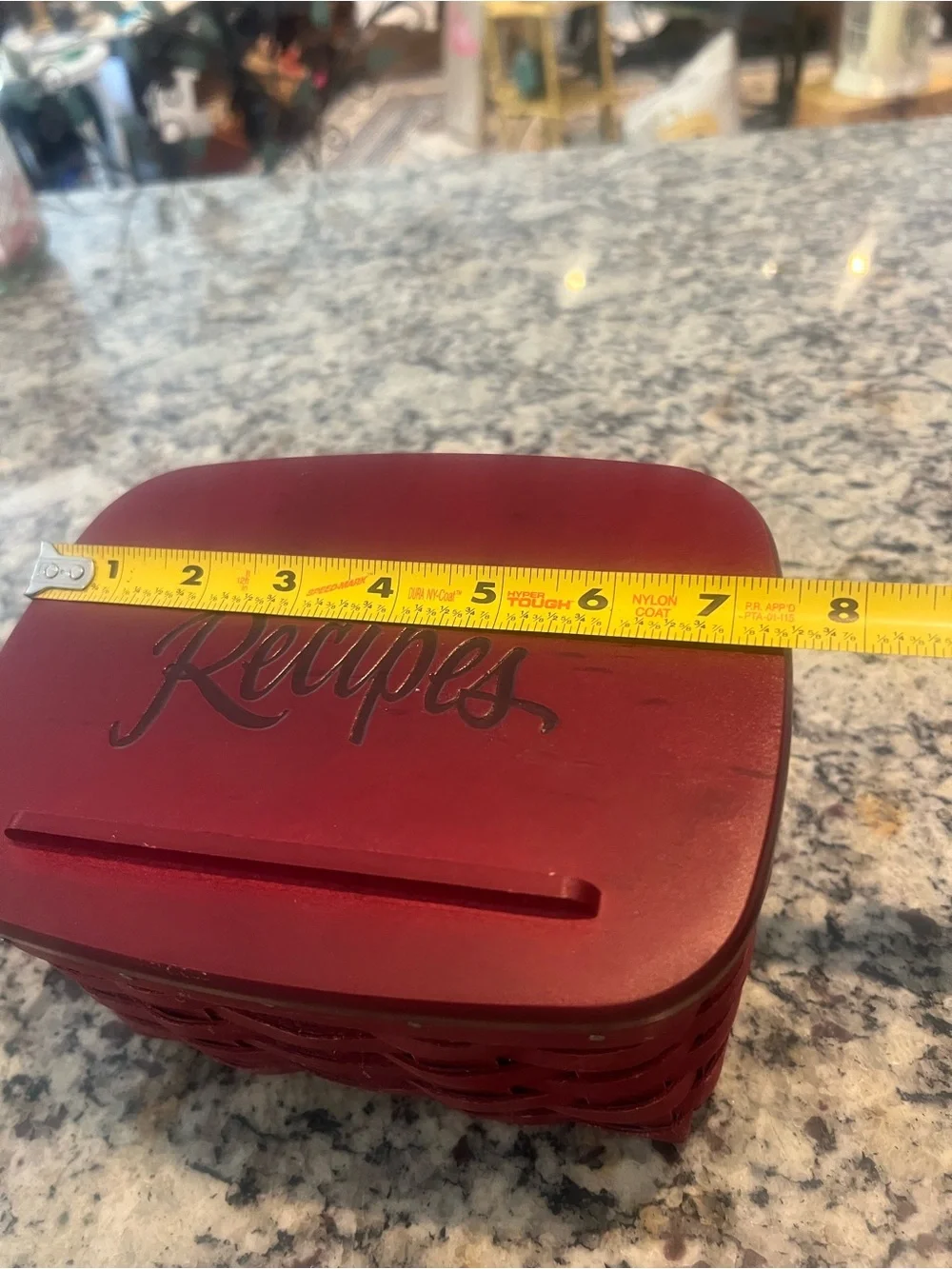 Longaberger Recipe Card Box - Red Home Accent